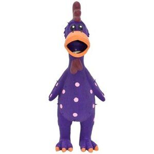 Plush Chicken Dog Toy Purple 11.5 inch Squeaky